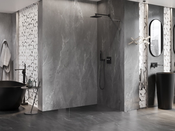 Mexen Lunar L ścianka prysznicowa Walk-in prawa 70 x 200 cm, transparent 8 mm, gun gray szczotkowany - 830L-070-000-66-00-P