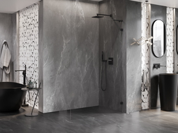 Mexen Lunar L ścianka prysznicowa Walk-in prawa 60 x 200 cm, transparent 8 mm, czarna - 830L-060-000-70-00-P