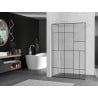 Mexen Kioto ścianka prysznicowa Walk-in 120 x 200 cm, czarny wzór 8 mm, biała - 800-120-101-20-78