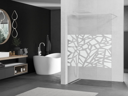 Mexen Kioto ścianka prysznicowa Walk-in 80 x 200 cm, biały wzór 8 mm, biała - 800-080-101-20-85