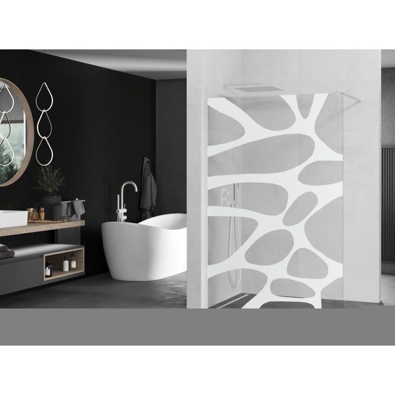 Mexen Kioto ścianka prysznicowa Walk-in 70 x 200 cm, biała fala 8 mm, biała - 800-070-101-20-97