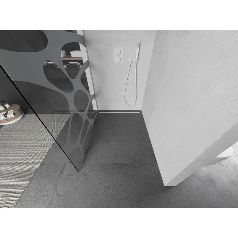 Mexen Kioto ścianka prysznicowa Walk-in 80 x 200 cm, biała fala 8 mm, biała - 800-080-101-20-97