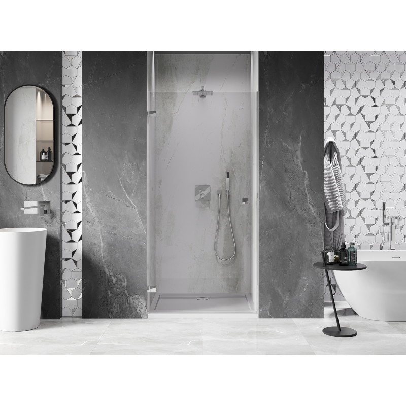Mexen Lunar-B drzwi prysznicowe uchylne lewe 90 cm, transparent, chrom - 832-090-000-01-00-L