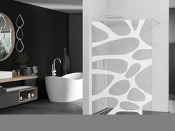 Mexen Kioto ścianka prysznicowa Walk-in 90 x 200 cm, biała fala 8 mm, biała - 800-090-101-20-97