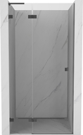 Mexen Lunar L drzwi prysznicowe uchylne lewe 110 cm, transparent, gun metal - 834L-110-000-95-00-L