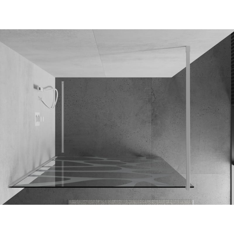 Mexen Kioto ścianka prysznicowa Walk-in 110 x 200 cm, biała fala 8 mm, biała - 800-110-101-20-97