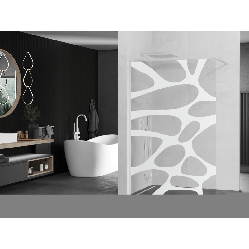 Mexen Kioto ścianka prysznicowa Walk-in 120 x 200 cm, biała fala 8 mm, biała - 800-120-101-20-97