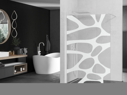 Mexen Kioto ścianka prysznicowa Walk-in 120 x 200 cm, biała fala 8 mm, biała - 800-120-101-20-97