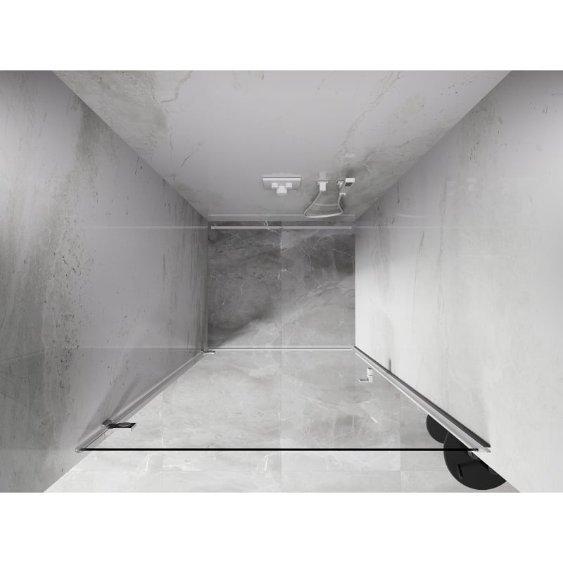 Mexen Lunar-B drzwi prysznicowe uchylne lewe 75 cm, transparent, białe - 832-075-000-20-00-L