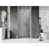 Mexen Lunar L drzwi prysznicowe uchylne lewe 115 cm, transparent, nikiel szczotkowany - 834L-115-000-97-00-L