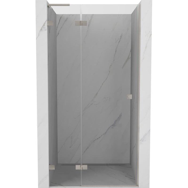 Mexen Lunar L drzwi prysznicowe uchylne lewe 120 cm, transparent, nikiel szczotkowany - 834L-120-000-97-00-L