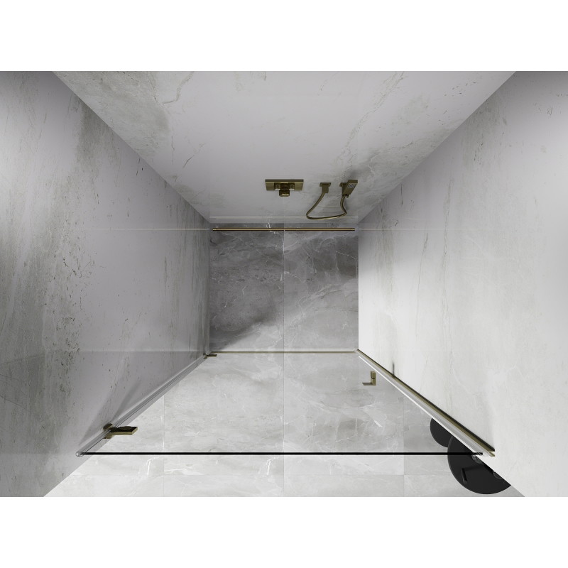 Mexen Lunar-B drzwi prysznicowe uchylne lewe 65 cm, transparent, złote szczotkowane - 832-065-000-55-00-L