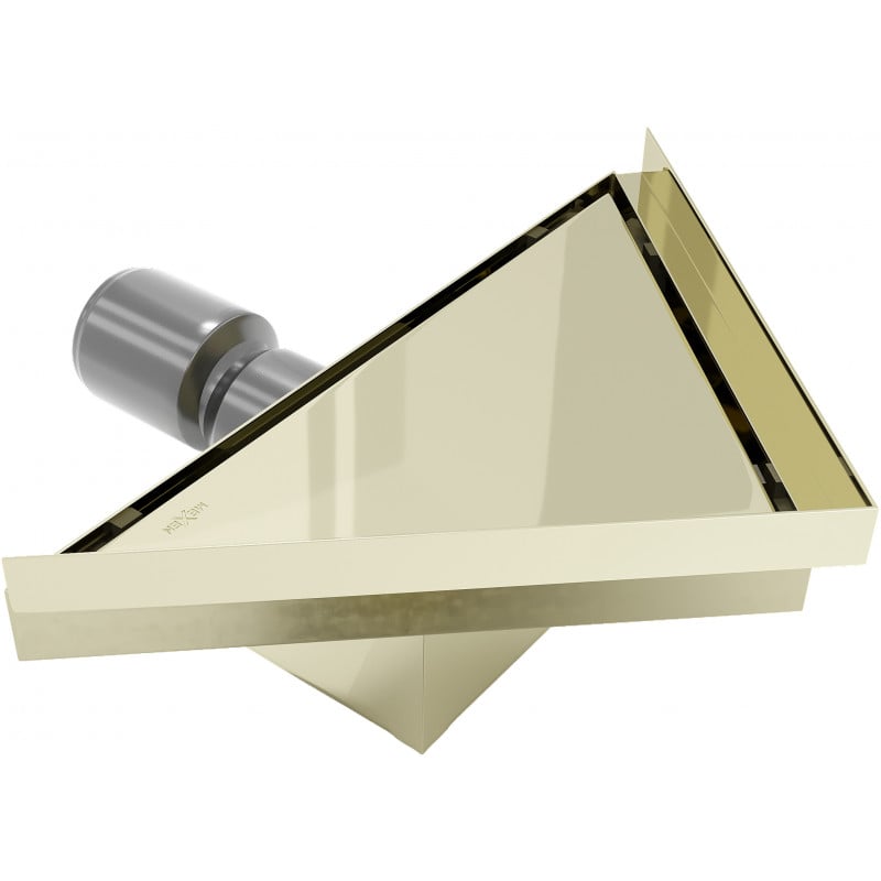 Mexen Flat-T M13 wpust podłogowy trójkątny 20 x 20 cm, złoty - 1510320