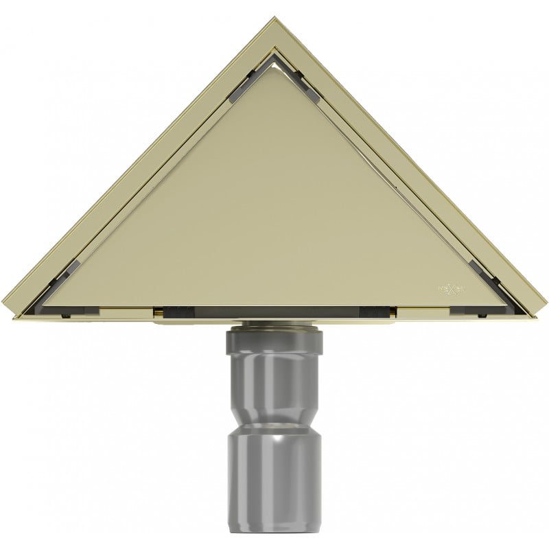 Mexen Flat-T M13 wpust podłogowy trójkątny 20 x 20 cm, złoty - 1510320