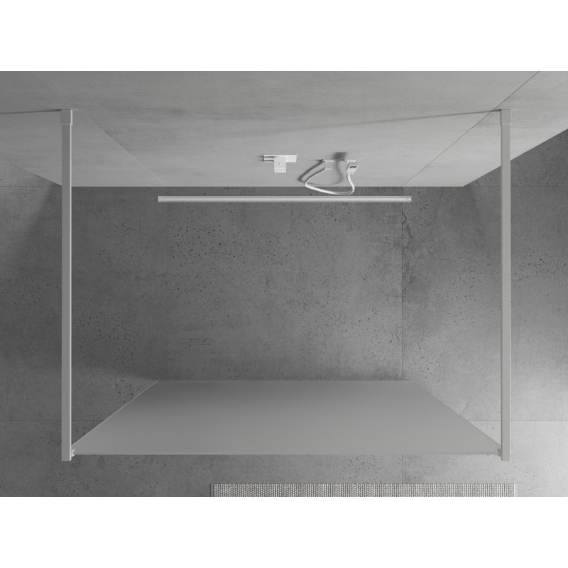 Mexen Kioto ścianka prysznicowa wolnostojąca 120 x 200 cm, szron 8 mm, biała - 800-120-002-20-30