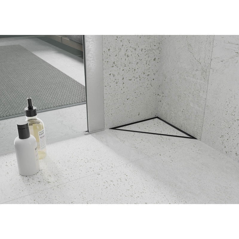 Mexen Flat-T M13 wpust podłogowy trójkątny 20 x 20 cm, czarny - 1710320