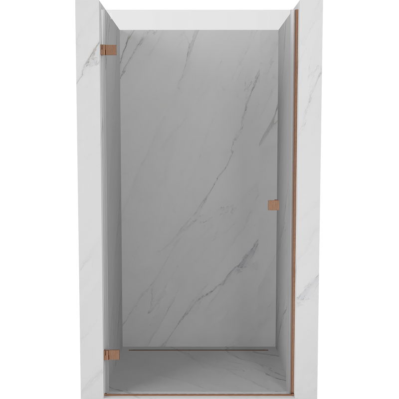 Mexen Lunar-B drzwi prysznicowe uchylne lewe 65 cm, transparent, miedź szczotkowana - 832-065-000-65-00-L