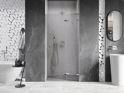 Mexen Lunar L drzwi prysznicowe uchylne prawe 75 cm, transparent, chrom - 834L-075-000-01-00-P