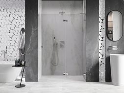 Mexen Lunar L drzwi prysznicowe uchylne prawe 135 cm, transparent, chrom - 834L-135-000-01-00-P