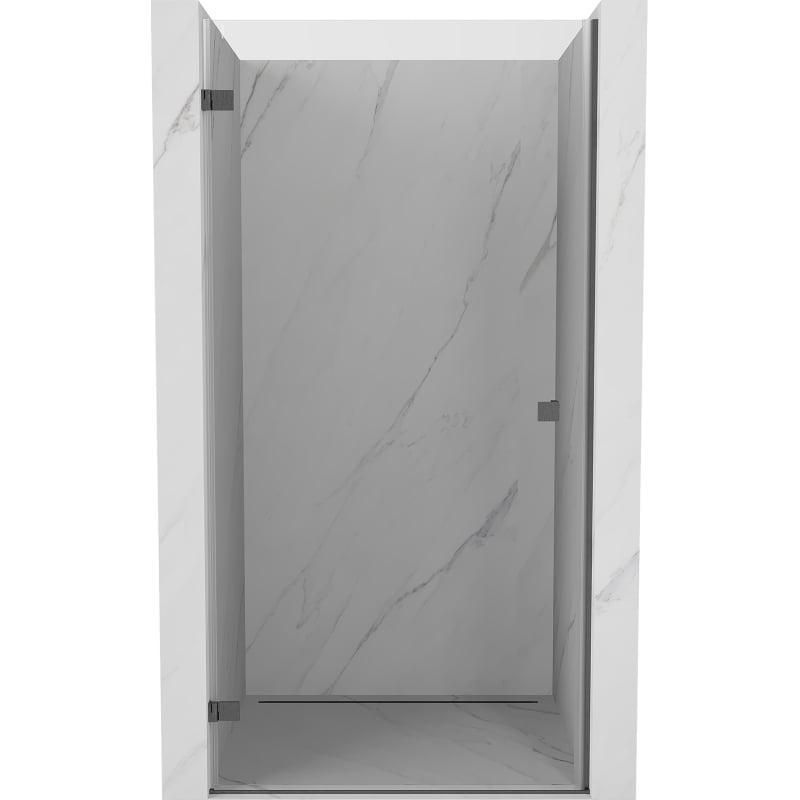 Mexen Lunar-B drzwi prysznicowe uchylne lewe 90 cm, transparent, gun gray szczotkowany - 832-090-000-66-00-L