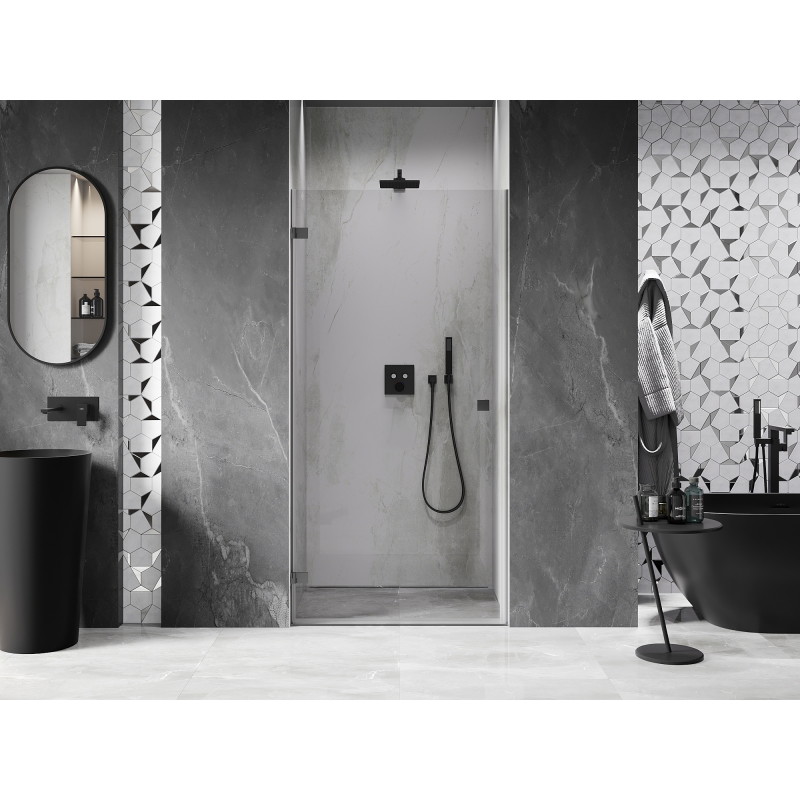 Mexen Lunar-B drzwi prysznicowe uchylne lewe 70 cm, transparent, gun metal - 832-070-000-95-00-L