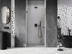 Mexen Lunar-B drzwi prysznicowe uchylne lewe 80 cm, transparent, gun metal - 832-080-000-95-00-L