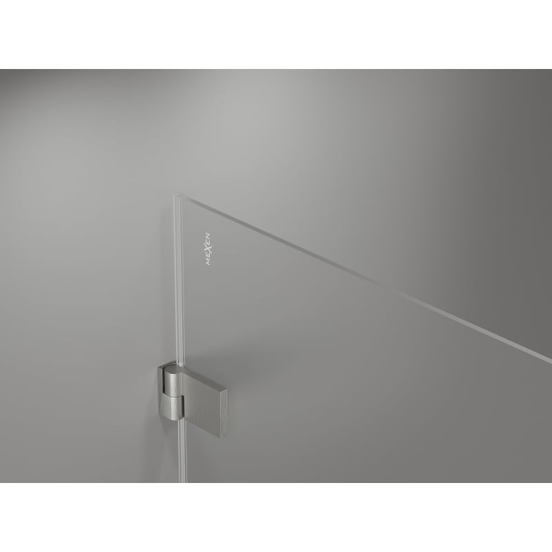 Mexen Lunar-B drzwi prysznicowe uchylne lewe 60 cm, transparent, nikiel szczotkowany - 832-060-000-97-00-L