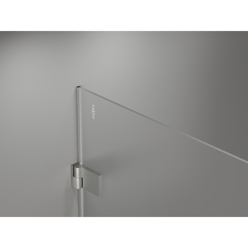 Mexen Lunar-B drzwi prysznicowe uchylne lewe 65 cm, transparent, nikiel szczotkowany - 832-065-000-97-00-L