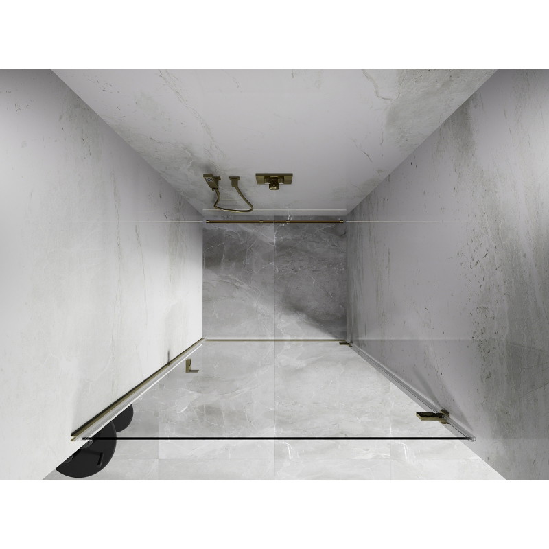 Mexen Lunar-B drzwi prysznicowe uchylne prawe 85 cm, transparent, złote szczotkowane - 832-085-000-55-00-P