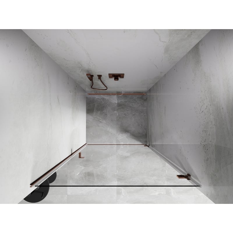 Mexen Lunar-B drzwi prysznicowe uchylne prawe 95 cm, transparent, różowe złoto - 832-095-000-60-00-P