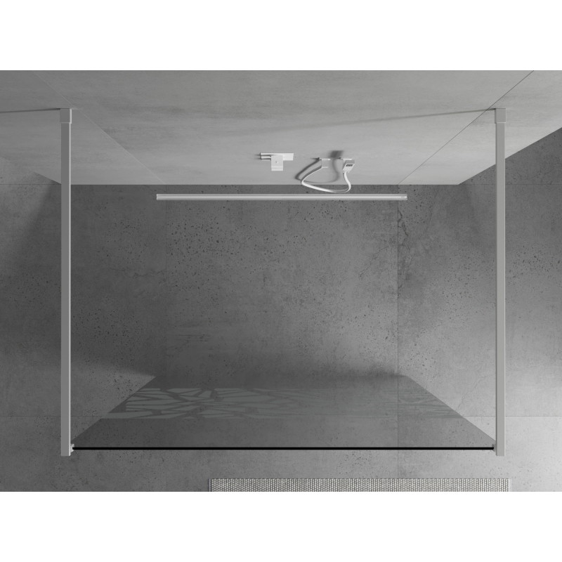 Mexen Kioto ścianka prysznicowa wolnostojąca 110 x 200 cm, biały wzór 8 mm, biała - 800-110-002-20-85