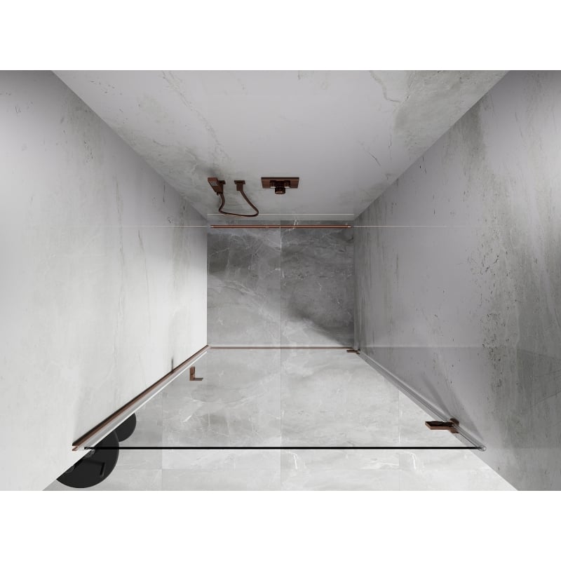 Mexen Lunar-B drzwi prysznicowe uchylne prawe 65 cm, transparent, miedź szczotkowana - 832-065-000-65-00-P