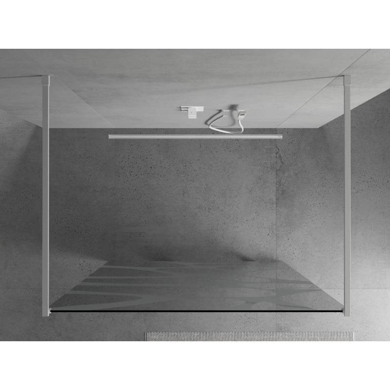 Mexen Kioto ścianka prysznicowa wolnostojąca 110 x 200 cm, biała fala 8 mm, biała - 800-110-002-20-97