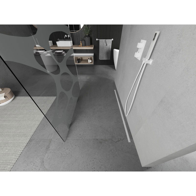 Mexen Kioto ścianka prysznicowa wolnostojąca 120 x 200 cm, biała fala 8 mm, biała - 800-120-002-20-97