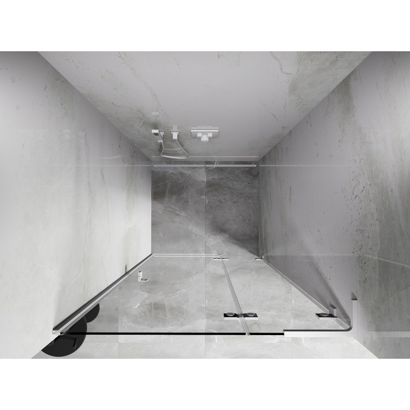 Mexen Lunar L drzwi prysznicowe uchylne prawe 110 cm, transparent, białe - 834L-110-000-20-00-P