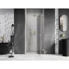 Mexen Lunar L drzwi prysznicowe uchylne prawe 80 cm, transparent, złote szczotkowane - 834L-080-000-55-00-P