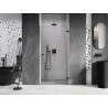Mexen Lunar-B drzwi prysznicowe uchylne prawe 75 cm, transparent, czarne - 832-075-000-70-00-P