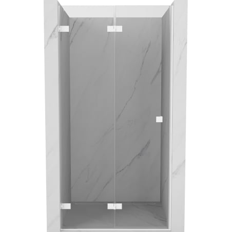 Mexen Lunar-F drzwi prysznicowe składane lewe 65 cm, transparent, białe - 836-065-000-20-00-L