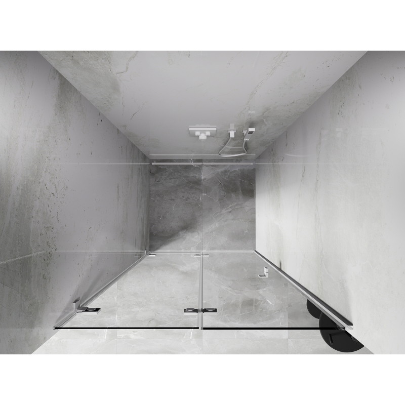 Mexen Lunar-F drzwi prysznicowe składane lewe 70 cm, transparent, białe - 836-070-000-20-00-L