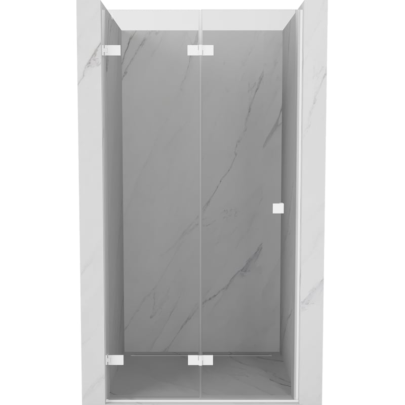 Mexen Lunar-F drzwi prysznicowe składane lewe 90 cm, transparent, białe - 836-090-000-20-00-L