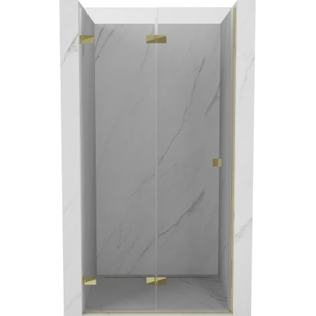 Mexen Lunar-F drzwi prysznicowe składane lewe 70 cm, transparent, złote - 836-070-000-50-00-L
