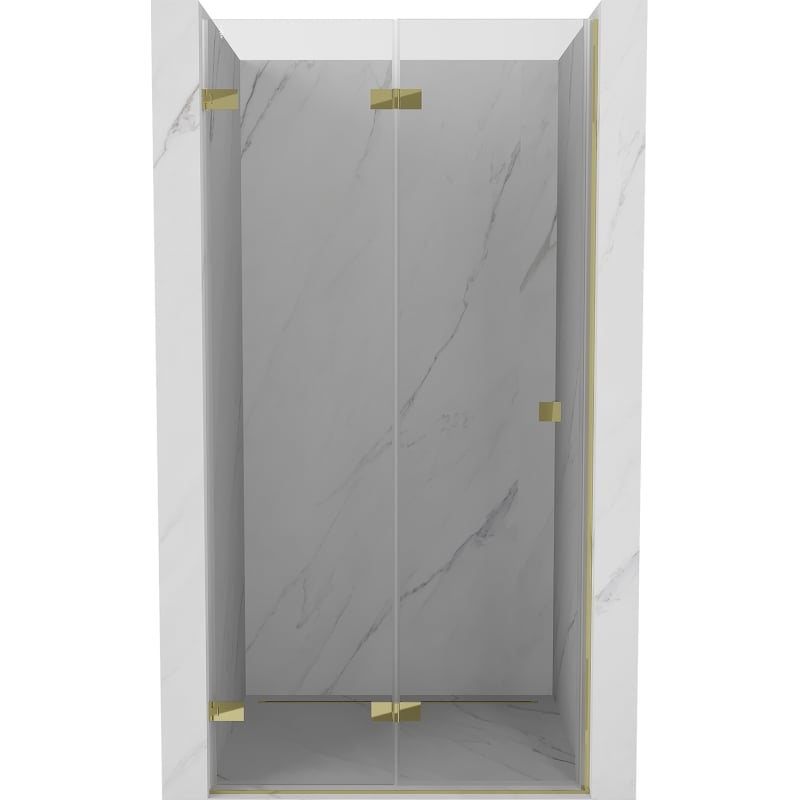 Mexen Lunar-F drzwi prysznicowe składane lewe 80 cm, transparent, złote - 836-080-000-50-00-L
