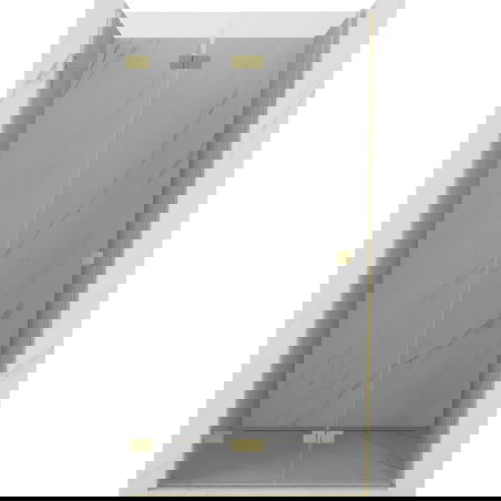 Mexen Lunar-F drzwi prysznicowe składane lewe 60 cm, transparent, złote szczotkowane - 836-060-000-55-00-L