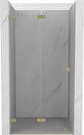Mexen Lunar-F drzwi prysznicowe składane lewe 85 cm, transparent, złote szczotkowane - 836-085-000-55-00-L