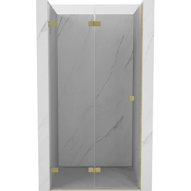 Mexen Lunar-F drzwi prysznicowe składane lewe 95 cm, transparent, złote szczotkowane - 836-095-000-55-00-L