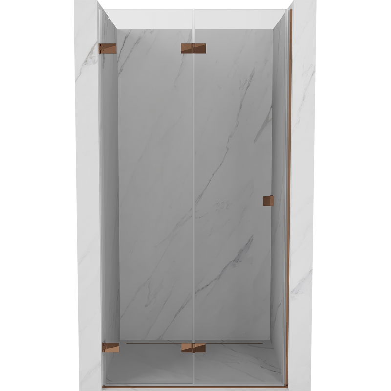 Mexen Lunar-F drzwi prysznicowe składane lewe 65 cm, transparent, różowe złoto - 836-065-000-60-00-L
