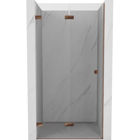 Mexen Lunar-F drzwi prysznicowe składane lewe 80 cm, transparent, różowe złoto - 836-080-000-60-00-L