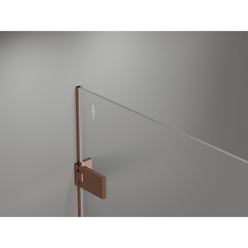 Mexen Lunar-F drzwi prysznicowe składane lewe 80 cm, transparent, różowe złoto - 836-080-000-60-00-L