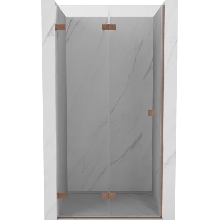 Mexen Lunar-F drzwi prysznicowe składane lewe 75 cm, transparent, miedź szczotkowana - 836-075-000-65-00-L