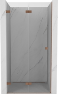 Mexen Lunar-F drzwi prysznicowe składane lewe 85 cm, transparent, miedź szczotkowana - 836-085-000-65-00-L